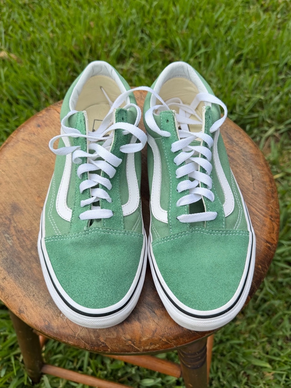 Vans Old Skool Green Suede Canvas Sneakers Women’s Size 9.5 Excellent Condition